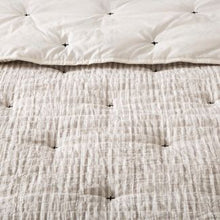 Load image into Gallery viewer, 3pc King Stripe and Stitch Embroidery Comforter & Sham Set - Hearth & Hand with Magnolia