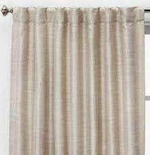 Load image into Gallery viewer, 4" x 52" Faux Silk Room Darkening Window Curtain Panel Ivory - Threshold
