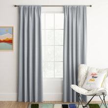 Load image into Gallery viewer, 63" X 42" Heathered Thermal Room Darkening Curtain Panel Gray - Room Essentials