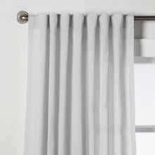 Load image into Gallery viewer, 84" Lace Insert Curtain Panel Silver - Hearth & Hand with Magnolia