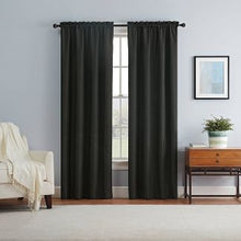 Load image into Gallery viewer, 84" X 42" Braxton Thermaback Blackout Window Curtain Panel Black - Eclipse