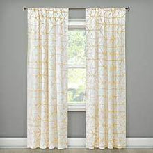 Load image into Gallery viewer, 84" x 54" Sketched Triangle Curtain Panel Wheat - Project 62