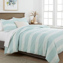 Load image into Gallery viewer, Full/Queen Chambray Yarn Dye Stripe Duvet & Sham Set Aqua - Threshold