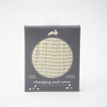 Load image into Gallery viewer, Red Rover Cotton Muslin Changing Pad Cover - Green Stripe