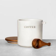 Load image into Gallery viewer, Stoneware Coffee Canister with Wood Lid & Scoop - Hearth & Hand with Magnolia