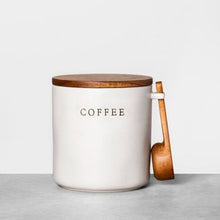 Load image into Gallery viewer, Stoneware Coffee Canister with Wood Lid & Scoop - Hearth & Hand with Magnolia