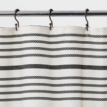 Load image into Gallery viewer, Striped Shower Curtain Black/White - Threshold
