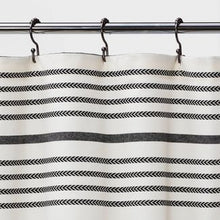 Load image into Gallery viewer, Striped Shower Curtain Black/White - Threshold