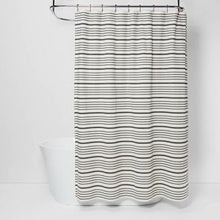 Load image into Gallery viewer, Striped Shower Curtain Black/White - Threshold
