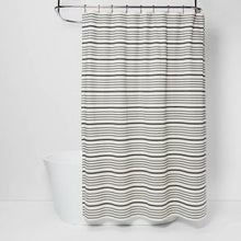 Load image into Gallery viewer, Striped Shower Curtain Black/White - Threshold