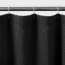 Load image into Gallery viewer, Waffle Shower Curtain Washed Black - Cassaluna