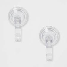 2pk PowerLock Suction Hooks Clear - Room Essentials