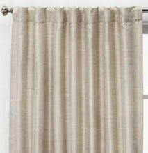 Load image into Gallery viewer, 4&quot; x 52&quot; Faux Silk Room Darkening Window Curtain Panel Ivory - Threshold
