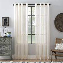 Load image into Gallery viewer, 84&quot; x 52&quot; Slub Textured Linen Blend Grommet Top Curtain Ivory - Archaeo

