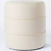 Catalina Mudcloth Round Ottoman Crean - Threshold designed with Studio McGee