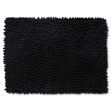 Chunky Chenille Memory Foam Bath Rug - Black 17