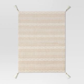Cotton Printed Placemat with Tassels Beige - Threshold