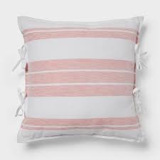 Euro Yarn Dye Stripe Throw Pillow White/Coral - Threshold