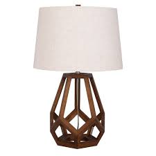 Large Wood Geo Assembled Table Lamp - Threshold