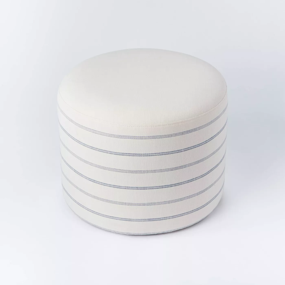 Lynwood Upholstered Round Cube White - Threshold desinged by Studio McGee