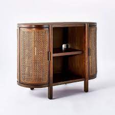 Portola Hills Caned Door Console with Shelves Walnut - Threshold designed with Studio McGee