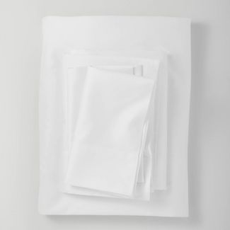 Queen 300 Thread Count Temperature Regulating Solid Sheet Set White - Casaluna