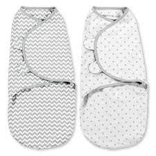 SwaddleMe Original Swaddle Wraps Newborn S/M - Gray Chevron/Star 2pk