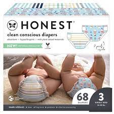 The Honest Company Disposable Diapers Above It All & Barnyard Babies - Size 3 - 68ct