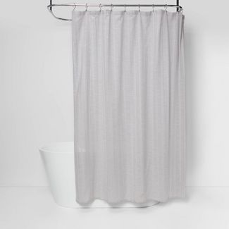 Tonal Striped Shower Curtain Gray - Threshold