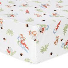 Load image into Gallery viewer, Trend Lab Deluxe Flannel Fitted Crib Sheet - Forest Gnomes
