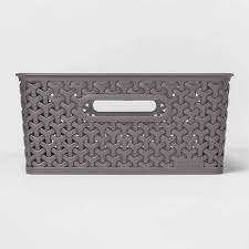Y-Weave Medium Decorative Storage Basket Gray - Room Essentials